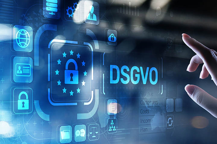 DSGVO, GDPR General data protection regulation european law cyber security personal information privacy concept